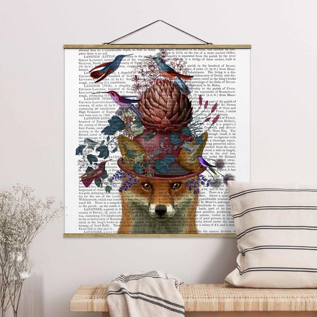 Wandbilder Tiere Vogelfänger - Fuchs mit Artischocke