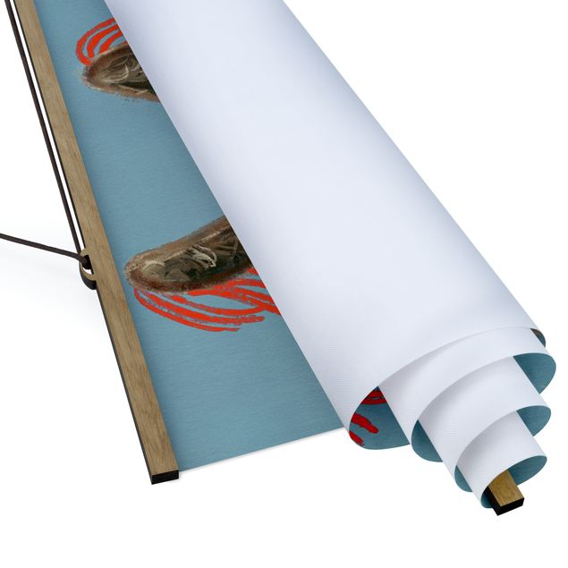 Stoffbild mit Posterleisten - Lama mit Schmuck I - Quadrat 1:1