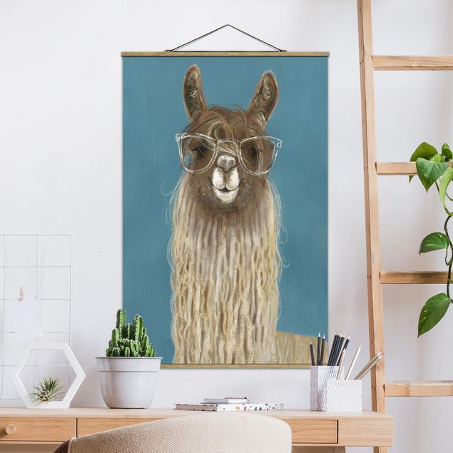 Wandbilder Tiere Lama mit Brille III