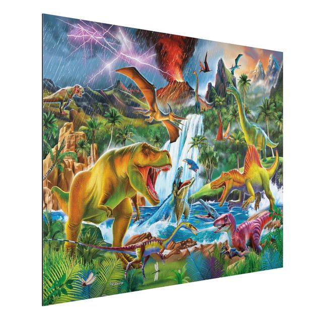 Wandbilder Tiere Dinosaurier im Urzeitgewitter