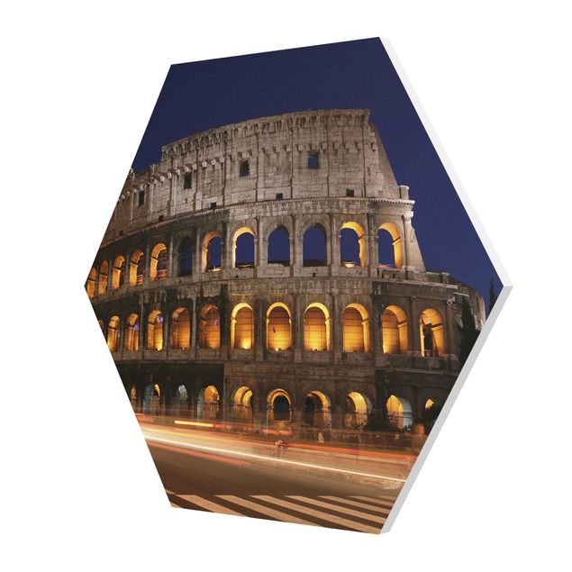 Hexagon Bild Forex - Colosseum in Rom bei Nacht