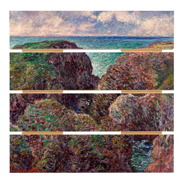 Holzbilder modern Claude Monet - Felsengruppe Port-Goulphar