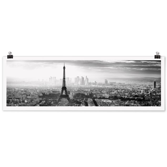 Poster bestellen Der Eiffelturm von Oben schwarz-weiß