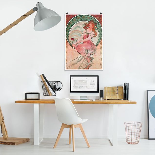 Kunstkopie Poster Alfons Mucha - Vier Künste - Die Malerei