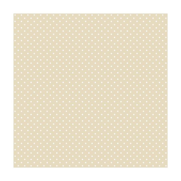 Beiger Teppich No.YK56 weiße Punkte auf Creme