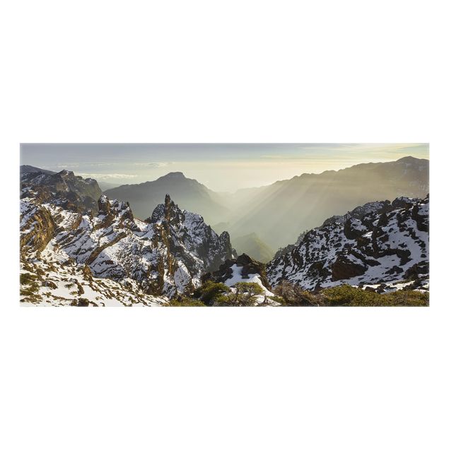 Spritzschutz Glas - Berge in La Palma - Panorama - 5:2