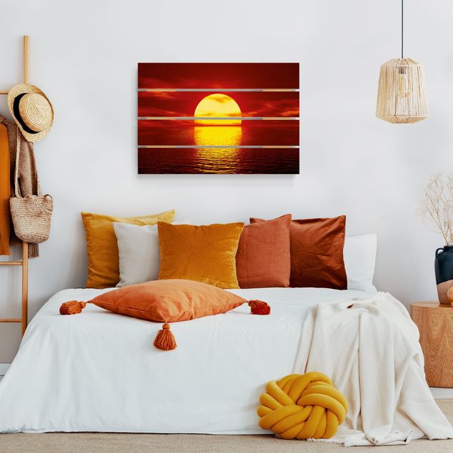 Holzbilder modern Fantastic Sunset
