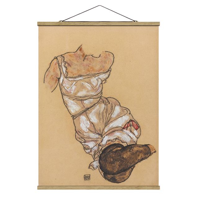 Stoffbilder zum Aufhängen Egon Schiele - Weiblicher Torso in Unterwäsche