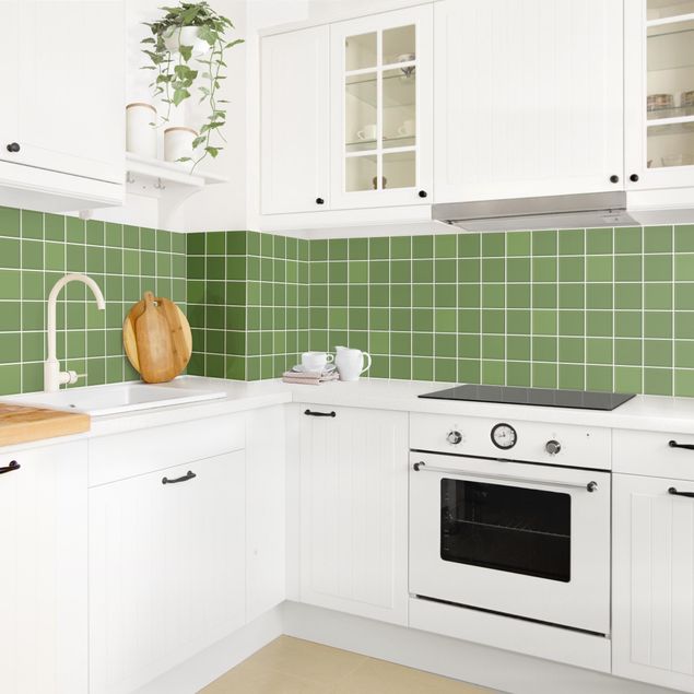 Küchenrückwand Folie einfarbig Mosaik Fliesen - Grün