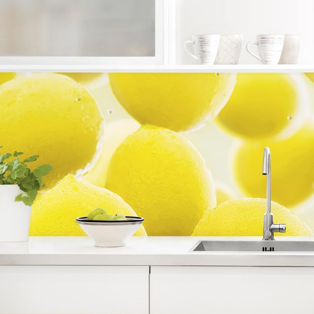 Küchenrückwände Platte Zitronen im Wasser
