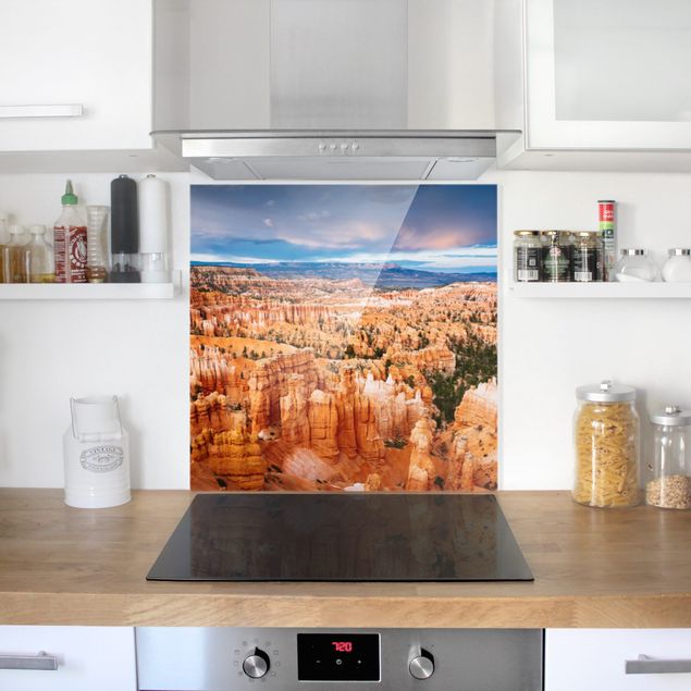 Küchenrückwand Glas Motiv Wald Farbenpracht des Grand Canyon