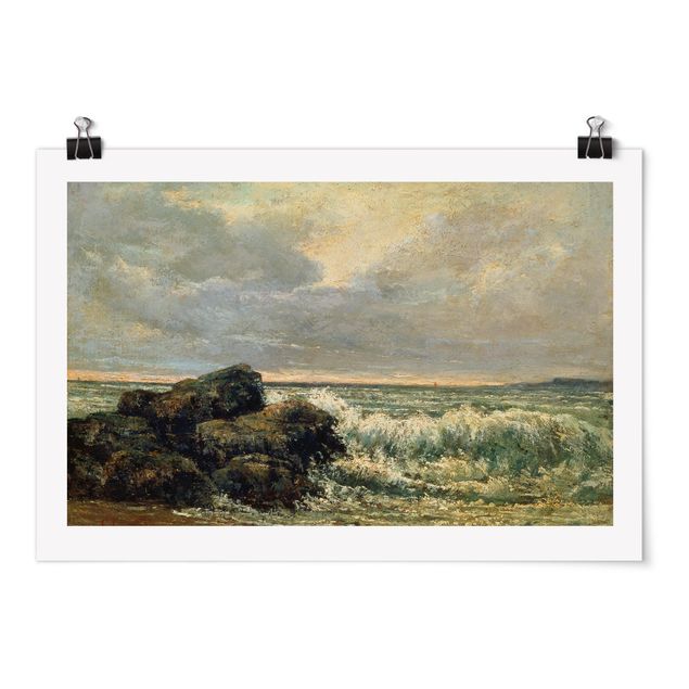 Poster Strand Gustave Courbet - Die Welle