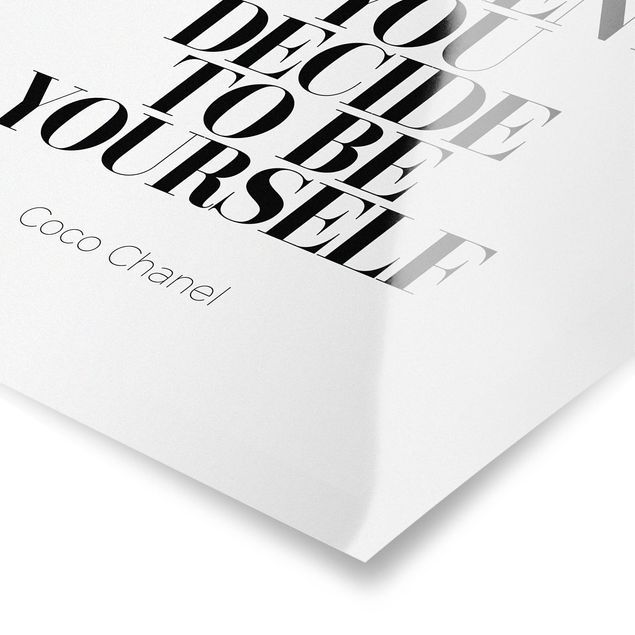Poster - Be yourself Coco Chanel - Hochformat 3:4
