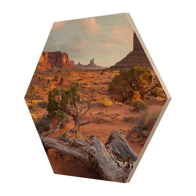 Hexagon Bild Holz - Monument Valley Navajo Tribal Park Arizona