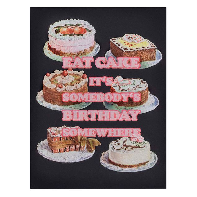 Leinwandbilder Kaffee Eat Cake It's Birthday