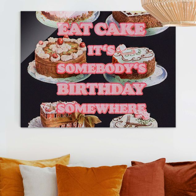 XXL Glasbilder Eat Cake It's Birthday