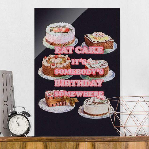 XXL Glasbilder Eat Cake It's Birthday
