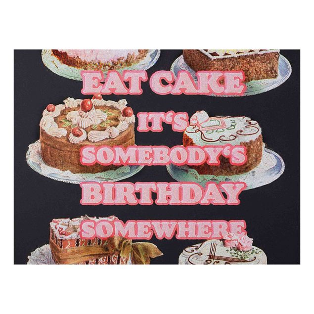Glasbild - Eat Cake It's Birthday - Querformat 4:3