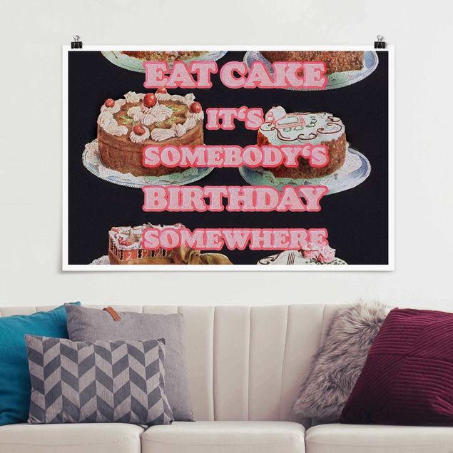 Poster Kunstdruck Eat Cake It's Birthday