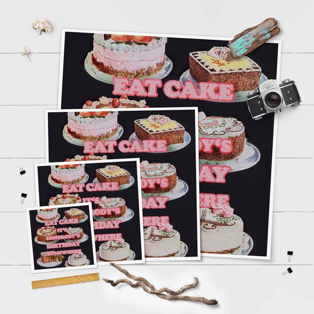 Poster - Eat Cake It's Birthday - Quadrat 1:1
