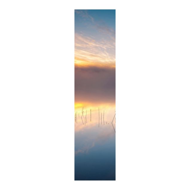 Schiebegardinen Set - Sonnenaufgang schwedischer See - Flächenvorhang