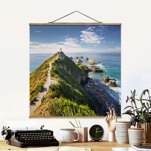 Bilder für die Wand Nugget Point Leuchtturm und Meer Neuseeland