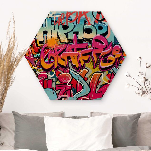 Moderne Holzbilder HipHop Graffiti