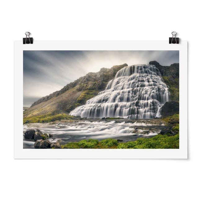 Poster - Dynjandi Wasserfall - Querformat 2:3