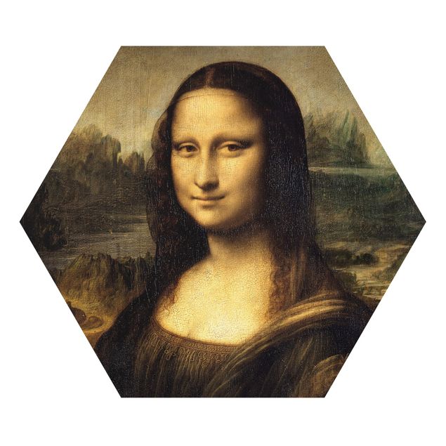 Hexagon Wandbilder Leonardo da Vinci - Mona Lisa