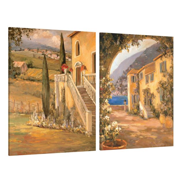 Leinwandbilder Wohnzimmer modern Italienische Landschaft Set I