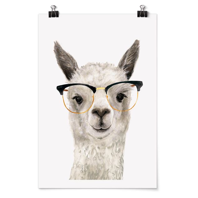Kunstkopie Poster Hippes Lama mit Brille I