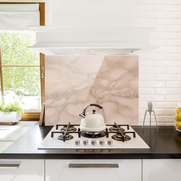 Küchenrückwand Glas Steinoptik Marmoroptik Grau Braun