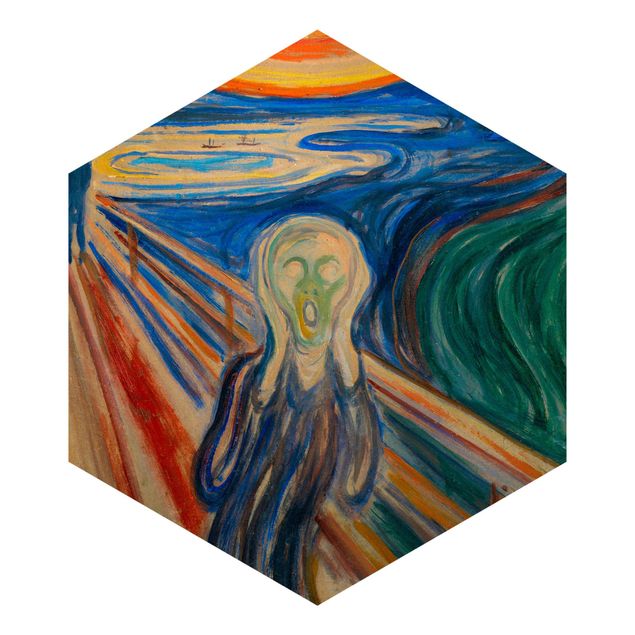 Tapete Hexagon Edvard Munch - Der Schrei