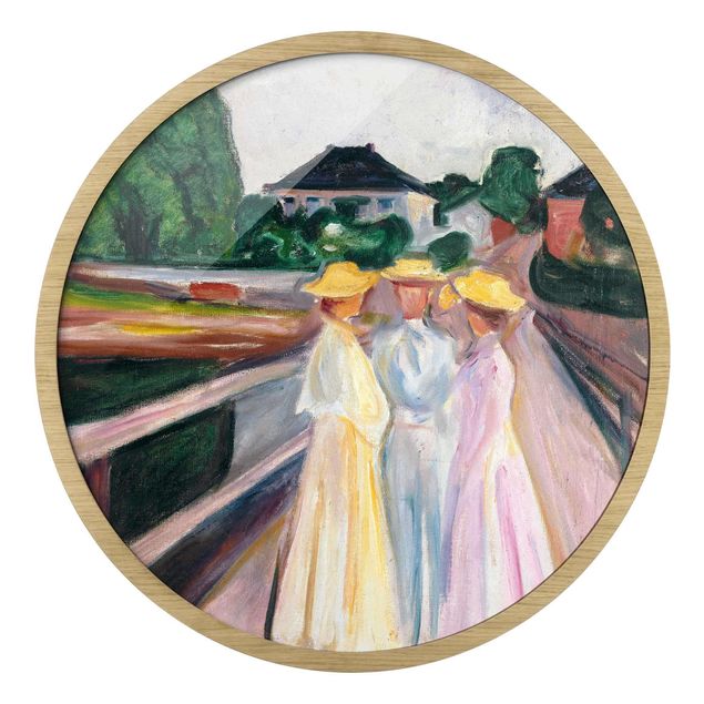 Wandbild rund Edvard Munch - Drei Mädchen