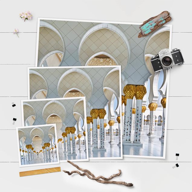Poster - Moschee in Abu Dhabi - Quadrat 1:1