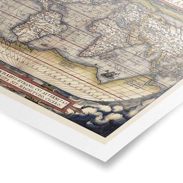 Poster - Historische Weltkarte Typus Orbis Terrarum - Querformat 3:4