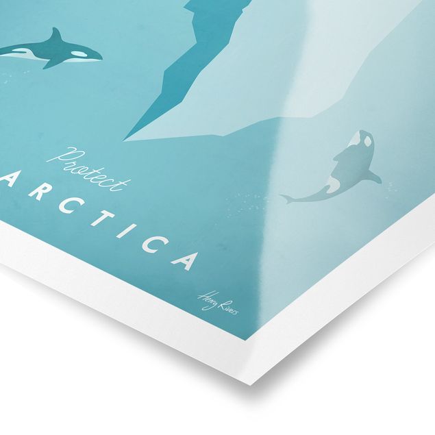 Poster Vintage Reiseposter - Antarktis