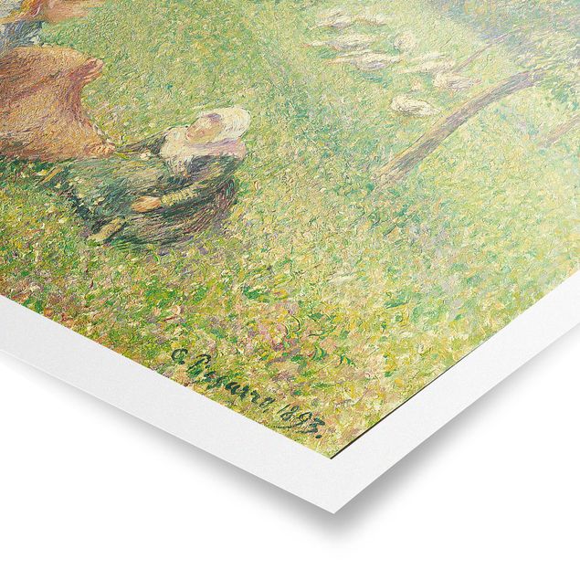Poster Kunstdruck Camille Pissarro - Gänsehirtin