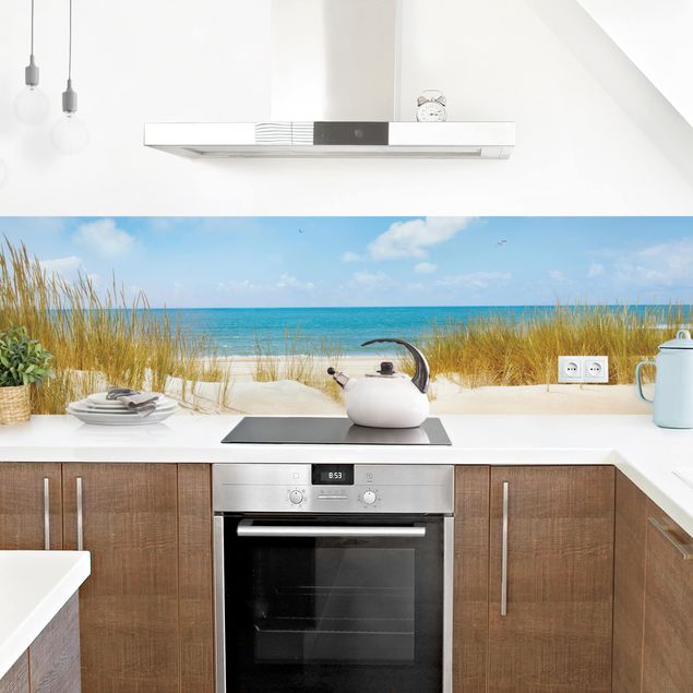 Küchenrückwand Glas Landschaft Strand an der Nordsee