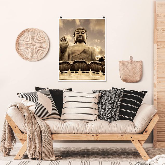 Vintage Poster Großer Buddha Sepia