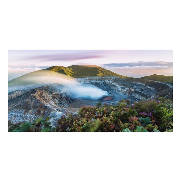 Spritzschutz - Vulkan Poas bei Sonnenaufgang - Querformat 2:1