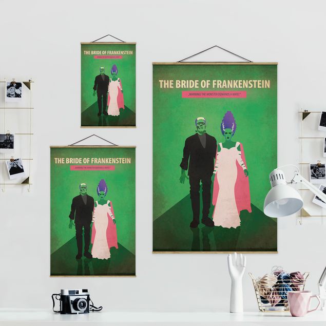Stoffbild mit Posterleisten - Filmposter The Bride of Frankenstein - Hochformat 2:3