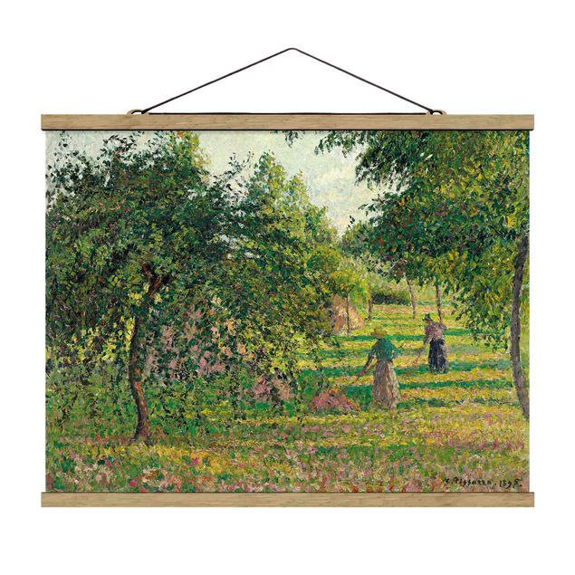 Stoffbild mit Posterleisten - Camille Pissarro - Apfelbäume - Querformat 4:3