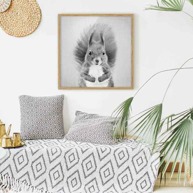 Bilder für die Wand Eichhörnchen Elisabeth Schwarz Weiß
