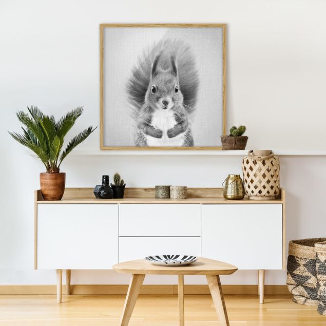 Wandbilder mit Rahmen Eichhörnchen Elisabeth Schwarz Weiß