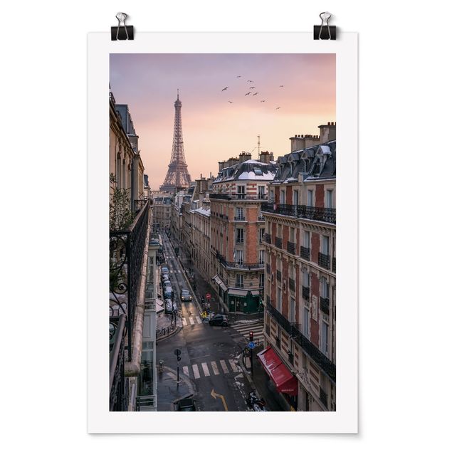 Poster - Eiffelturm bei Sonnenuntergang - Hochformat 2:3