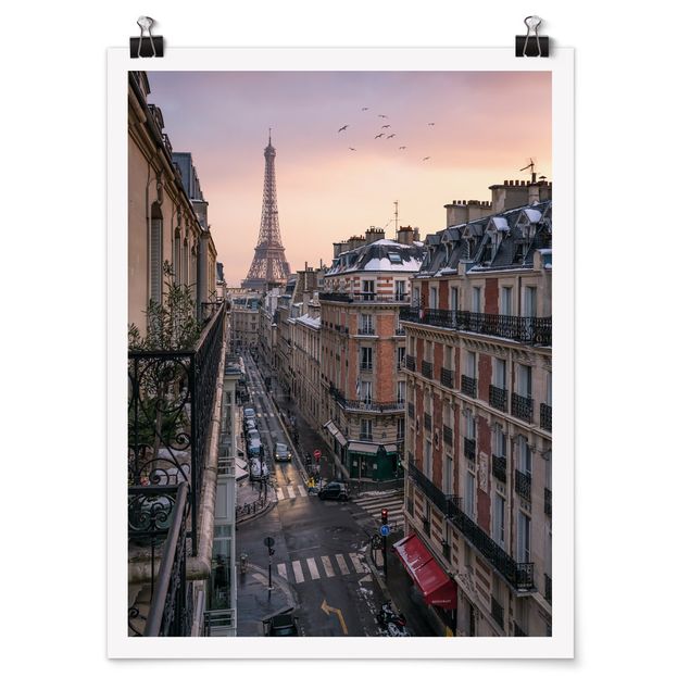 Poster - Eiffelturm bei Sonnenuntergang - Hochformat 3:4
