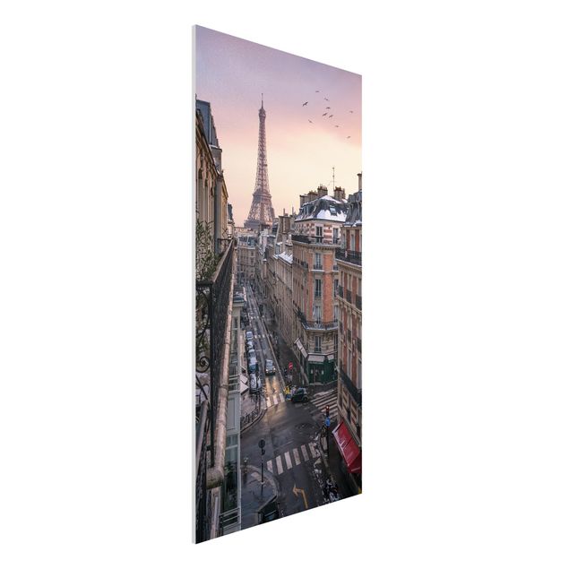 Forex Fine Art Print - Eiffelturm bei Sonnenuntergang - Hochformat 1:2