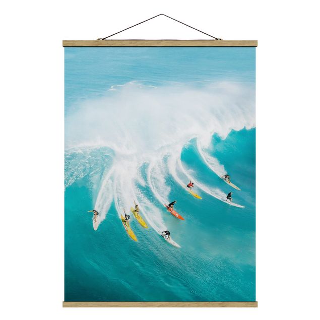 Stoffbild mit Posterleisten - Einfach Surfen - Hochformat 3:4