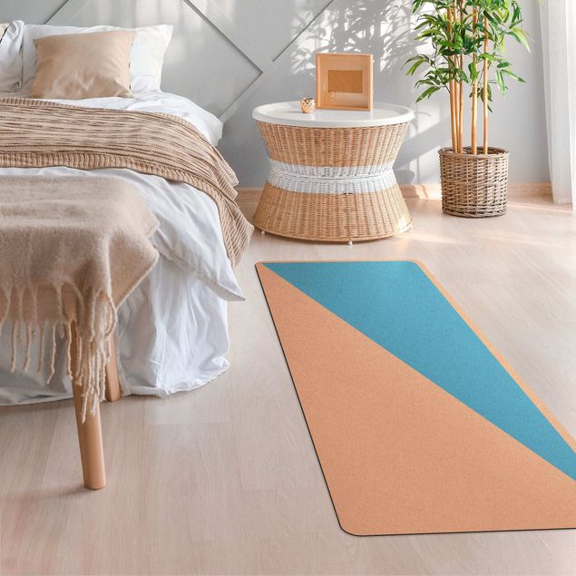 Moderne Teppiche Einfaches Azurblaues Dreieck